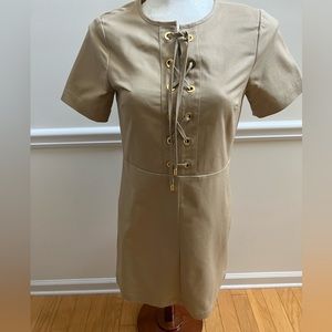 Michael Kors Khaki Short Sleeve Stretch Dress Women’s Size 8 NEW